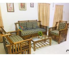 Carefully home used Teak Sofa set