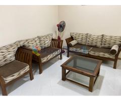 Teak wood sofa set for sale. Rs. 50,000/-