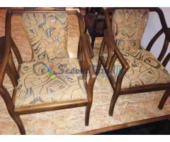 Used teak Chair set with stool