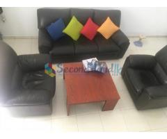 Used Damro leather sofa set