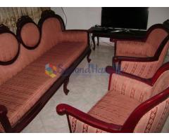 Wooden and Leather Sofas For Sale