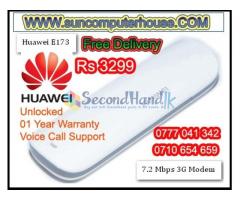 HUAWEI 7.2Mbps DONGLES=Rs3299/- FREE DELIVERY