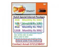 HUTCH 12GB DATA MONTHLY Rs999/- (Contact Amali 072 123 8457)