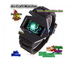 LED Air Craft shape Watches . Handy , Fashinable with Multy color LED backlit Rs. 750/=