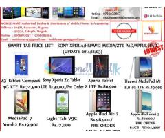 SONY XPERIA TAB / HUAWEI MEDIA PAD / ZTE PAD / APPLE iPAD