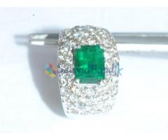 Colombian Emerald Ring With Diamonds