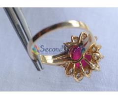 14k yellow gold 3.5 Cts Natural Ruby 1.00 Ct Diamond ring