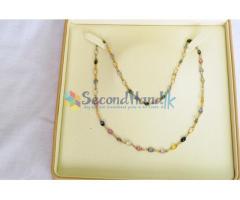 Multi Color Sri Lanka Sapphire (6 colors) station necklace