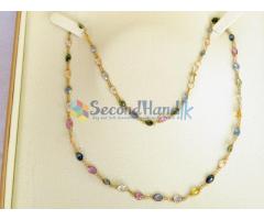 Multi Color Sri Lanka Sapphire (6 colors) station necklace