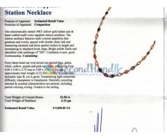 Multi Color Sri Lanka Sapphire (6 colors) station necklace