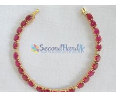 14K Yellow Gold Ruby & Diamond Bracelet