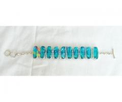 Blue Topaz Bracelet with solid 925 sterling Silver