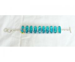 Blue Topaz Bracelet with solid 925 sterling Silver