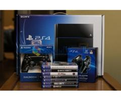 Sony PlayStation 4 500GB Jet Black Console w/ New 7 games Bundle + 2 Dualstock wireless controller