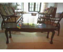 Antique Sofa Set - 3 seater sofa, 2 chairs, teapoy and 2 stools (Rs 39,500 negotiable)