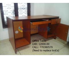 Few months used office furniture's for sale.