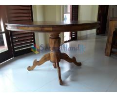 teak round table