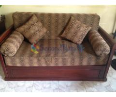 Mahogany Sofa bed, Wardrobe/Shrine cupboard & Microwave oven