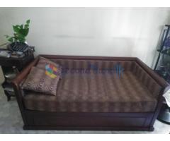 Mahogany Sofa bed, Wardrobe/Shrine cupboard & Microwave oven