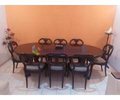 Mahogany Dining Table and Eight Chairs
