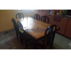 Used Dinning Table with 6 Cushioned Chairs(6' X 3')